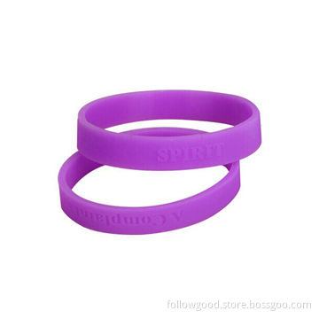 Single Color Lovers, Couple's Debossed and Embosed Lettering Pure Silicone Wristbands, Non-toxic